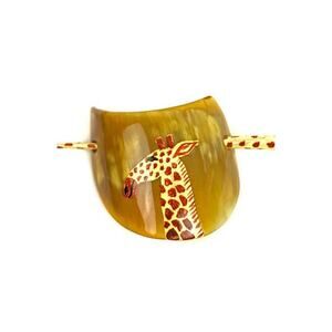 1990s Lucite Giraffe Chopstick Ponytail Bun Holder Hair Cuff Slide Hair Jewelry